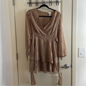 Japna beige & white leopard print dress